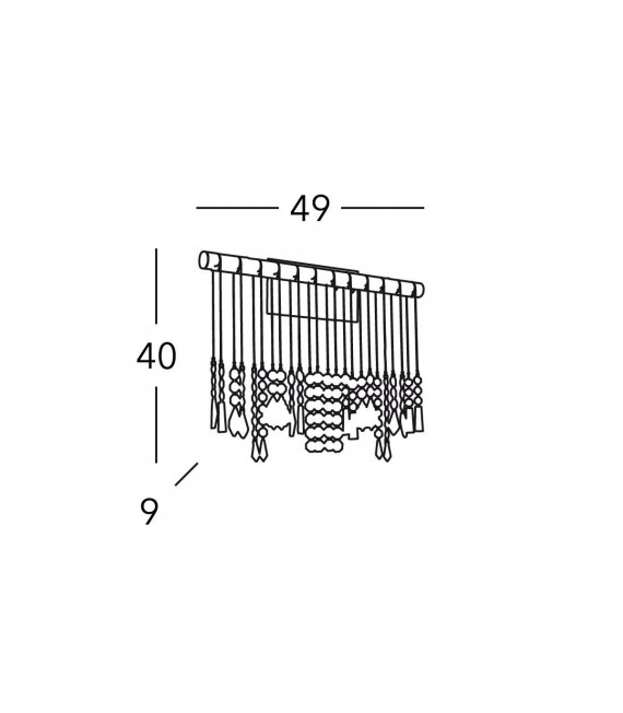 Aplique de cristal de diseño STRETTA cromo 5 bombillas