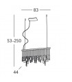 Suspension design en cristal STRETTA chrome 5 ampoules