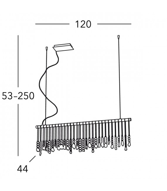 Design Pendelleuchte aus STRETTA Chrom 7 Glühlampen