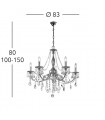 PISANI CRYSTAL Chandelier 5 lights - 5