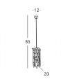 Suspension design en cristal PRISMA chrome 1 ampoule