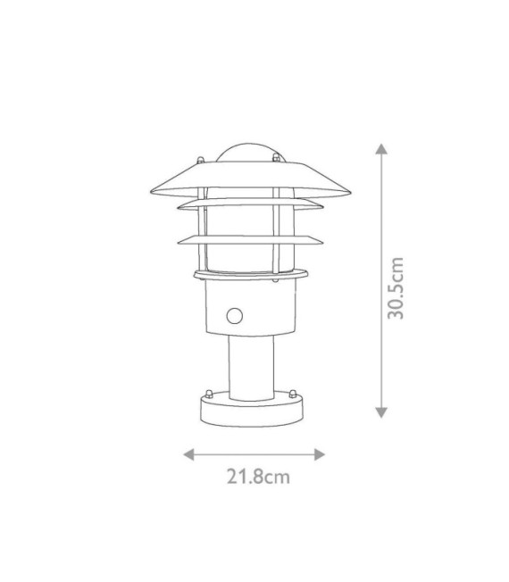 Lampe sur pied Helsingor Acier inoxydable,verre transparent Noir