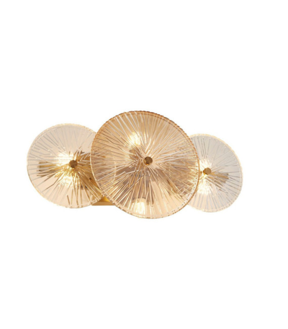 Plafonnier Wagon Acier doux,verre Laiton