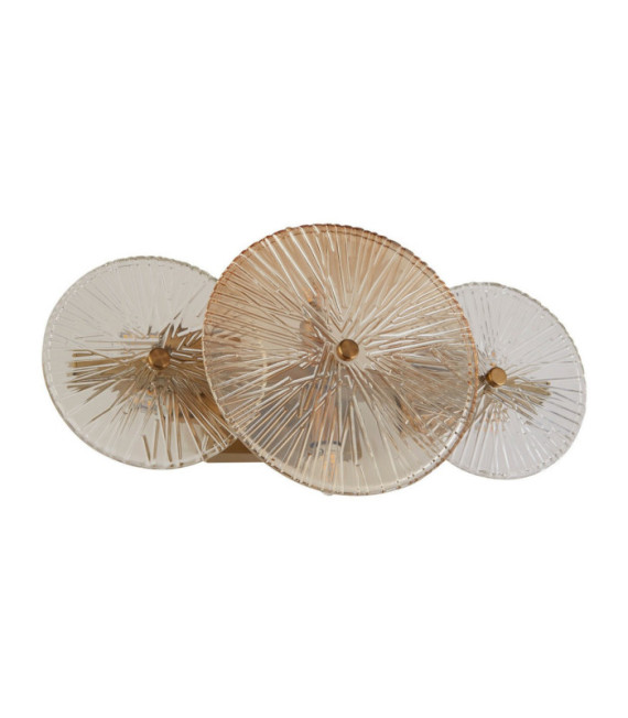 Plafonnier Wagon Acier doux,verre Laiton