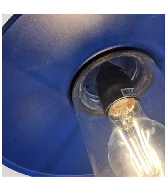 Lampada da parete per esterni Klampenborg Acciaio inossidabile, vetro trasparente Blu marino