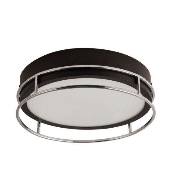 Deckenleuchte Badezimmer Phoenix Baustahl, Glas Schwarz
