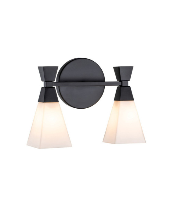 Lampada da parete per bagno Bowtie in vetro opale, acciaio nero opaco