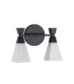 Applique murale Salle de bains Bowtie Verre Opale,Acier Noir mat