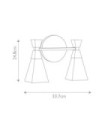 Applique murale Salle de bains Bowtie Verre Opale,Acier Noir mat