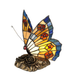 Lampe de table Butterfly Verre Tiffany Bronze architectural
