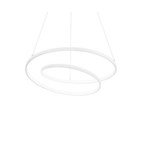 OZ Lámpara colgante LED Metal, Plástico blanco