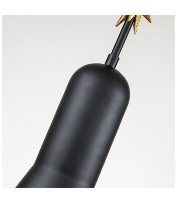 Suspension Etoile Résine,Acier Noir mat, feuille d'or