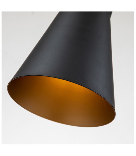 Suspension Etoile Résine,Acier Noir mat, feuille d'or