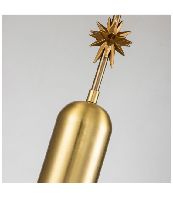 Star Pendant Resin, Steel, Aged Brass, Gold Leaf