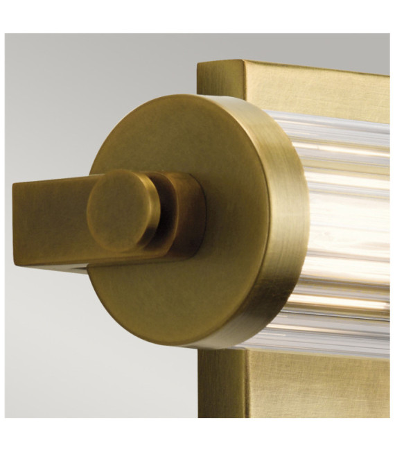 Aplique de baño Kichler Acero, cristal estriado transparente Latón natural