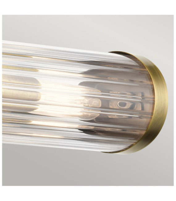 Aplique de baño Kichler Acero, cristal estriado transparente Latón natural