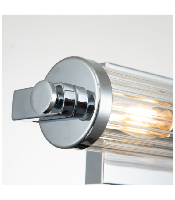 Aplique de baño Kichler Acero, cristal estriado transparente Cromo pulido