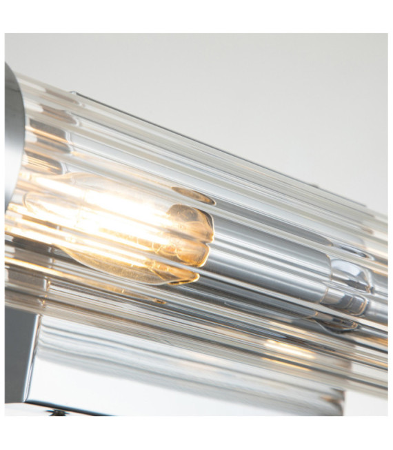Lampada da parete Bagno Kichler Acciaio, vetro scanalato trasparente Cromo lucido