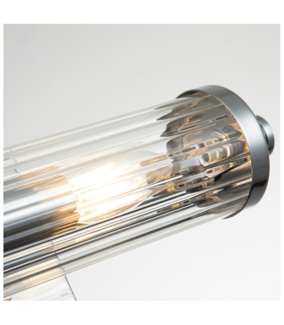 Wall light Bathroom Kichler Steel, transparent fluted glass Polished chrome