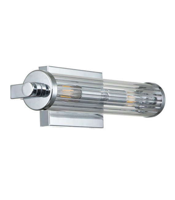 Applique murale Salle de bains Kichler Acier,verre cannelé transparent Chrome poli