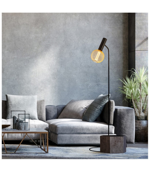 Lampadaire Dulwich Acier doux Noir mat