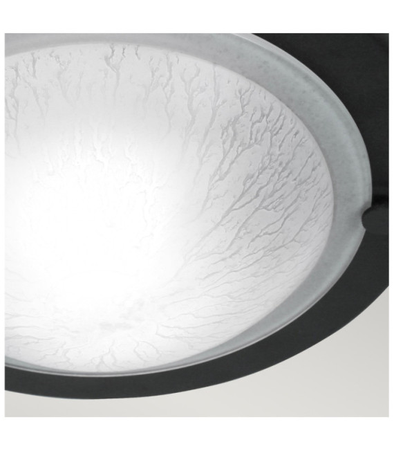 Lámpara de techo Berwick de cristal, acero negro