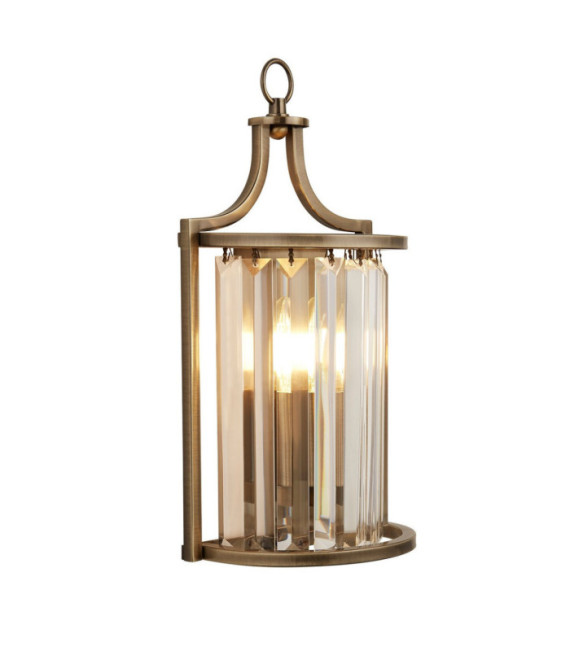 Lampada da parete Victoria Acciaio dolce, vetro Ottone anticato