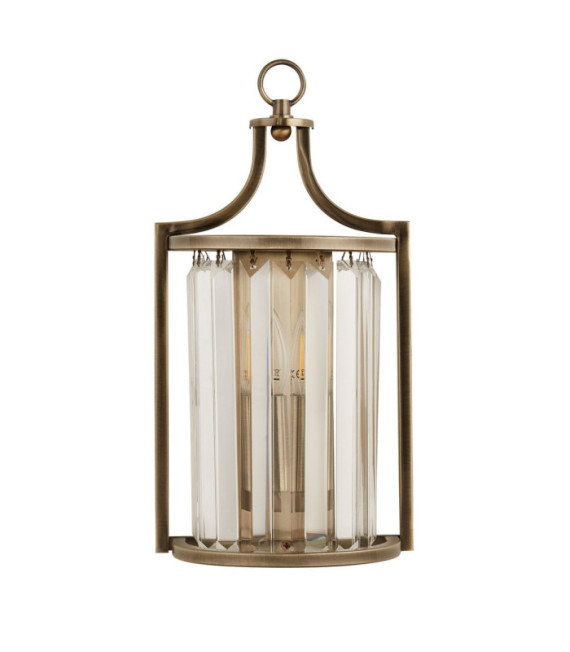 Victoria wall light Mild steel, glass Antique Brass