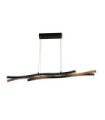 Bloom LED Pendant Light Mild Steel Wood Effect, Sand Black