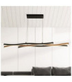 Suspension LED Bloom Acier doux Effet Bois, Noir Sable