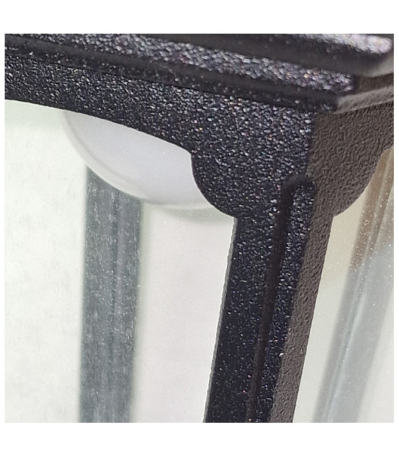 Außenpendelleuchte Parish Transparentes Glas, Aluminiumguss Schwarz