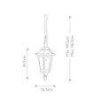 Suspension extérieur Parish Verre transparent,fonte d'aluminium Noir