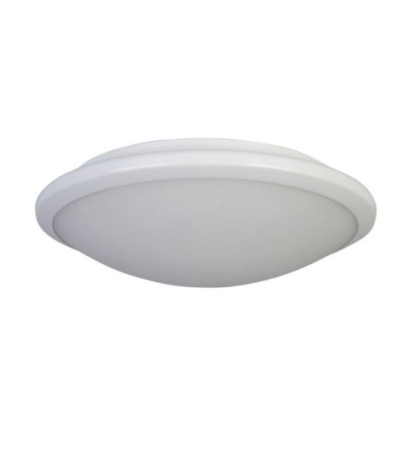 Lámpara de techo para baño Knutsford, acero dulce, vidrio blanco