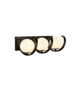 Lámpara de pared Twister Vidrio, acero dulce Negro mate, blanco ópalo mate
