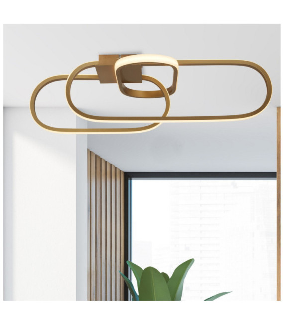 Plafonnier LED intégré Clip Acier doux Blanc,Or