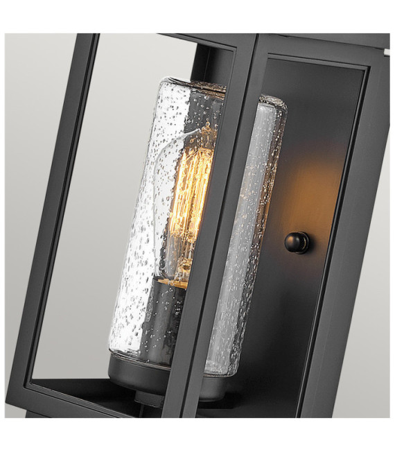 Hinkley outdoor wall light Transparent seeded glass, EPMM (plastic composite, stone) Black