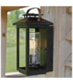 Hinkley outdoor wall light Transparent seeded glass, EPMM (plastic composite, stone) Black