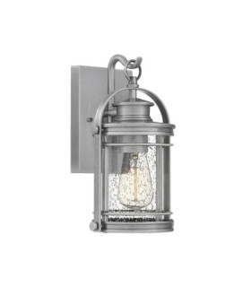 Quoizel exterior wall light Aluminum, steel, transparent grained glass Industrial aluminum
