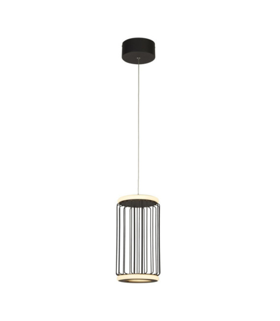 Lámpara colgante LED Circolo Aluminio, acero dulce Blanco, arena negra
