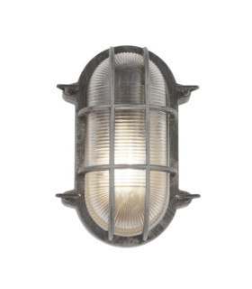 Bulkhead outdoor floor lamp Aluminum Black Silver, Clear