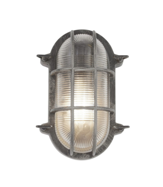 Lampada da terra per esterni Bulkhead Alluminio Nero Argento, Trasparente