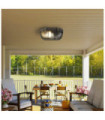 Bulkhead outdoor floor lamp Aluminum Black Silver, Clear