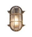 Bulkhead Outdoor Floor Lamp Clear Aluminum, Black Gold