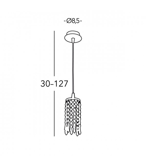 Suspension design en cristal CHARLESTON chrome 1 ampoule