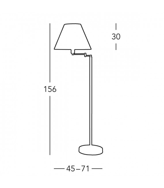 HILTON Stehlampe Antik Messing 1 Glühbirne
