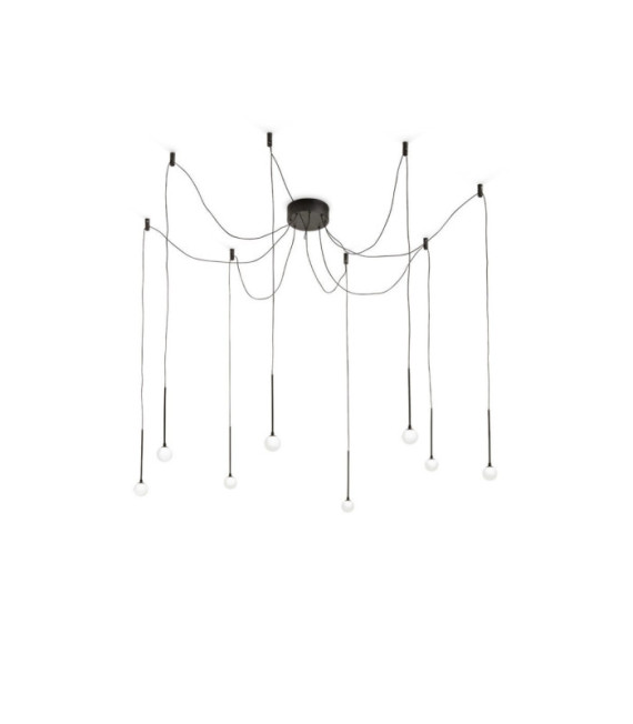 LUCCIOLA Pendant Lamp Glass, Black Metal