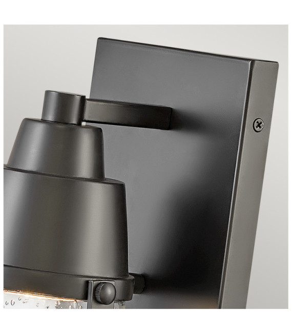 Hinkley Outdoor Wall Light Clear Seeded Glass, Weather Resistant Composite, Black