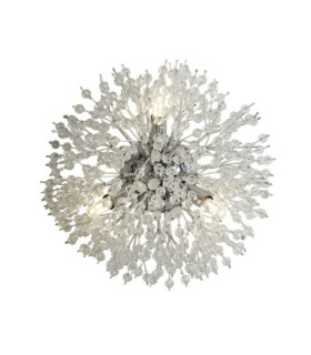 Aplique Sunburst Acero dulce, Vidrio transparente, cromo