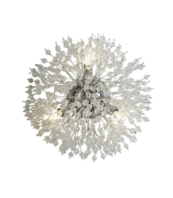 Sunburst-Wandleuchte Weichstahl, Klarglas, Chrom