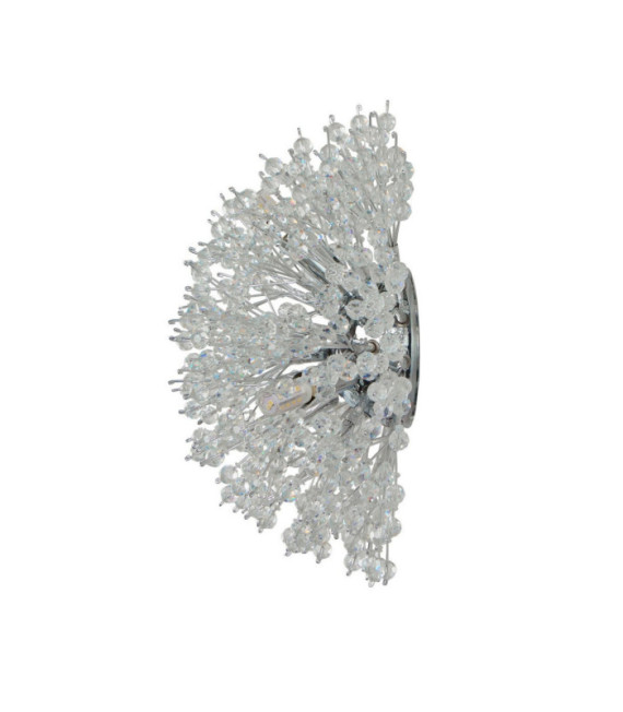 Applique murale Sunburst Acier doux,verre Clair, chromé